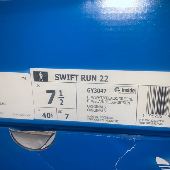 adidas Originals Swift Run 22 Athletic Shoe Color White/core Black/Grey main image 12